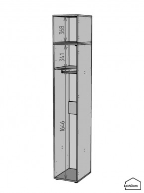 Шкаф с антресолью Linnea MHR-1POA-1 2450х400х510 (Белый-М 11.1.1) в Муравленко - muravlenko.mebel24.online | фото 3