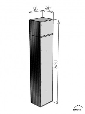 Шкаф с антресолью Linnea MHR-1POA-2 2450х400х510 (Белый-М 11.1.1) в Муравленко - muravlenko.mebel24.online | фото 2
