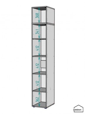 Шкаф с антресолью Linnea MHR-1POA-2 2450х400х510 (Белый-М 11.1.2) в Муравленко - muravlenko.mebel24.online | фото 3