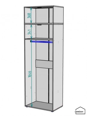 Шкаф с антресолью Linnea MHR-2A-1 2450х800х510 (Графит-М 11.1.25) в Муравленко - muravlenko.mebel24.online | фото 3