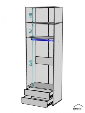 Шкаф с антресолью Linnea MHR-2A-3 2450х800х510 (Белый-М 11.1.2) в Муравленко - muravlenko.mebel24.online | фото 3