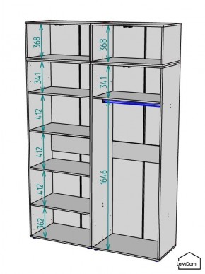 Шкаф с антресолью Linnea MHR-4A-1 2450х1600х510 (Белый-М 11.1.1) в Муравленко - muravlenko.mebel24.online | фото 3