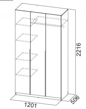 Шкаф ШК-5 (1200) Меланж в Муравленко - muravlenko.mebel24.online | фото 6