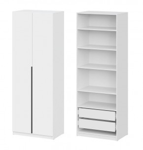 Шкаф ШК-5 + 4 полки + ящики (800) Белый текстурный в Муравленко - muravlenko.mebel24.online | фото 1