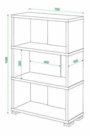 Стеллаж книжный Домино нельсон СБ-10_3 в Муравленко - muravlenko.mebel24.online | фото 2