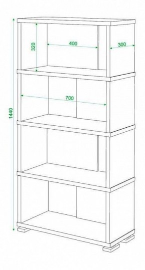 Стеллаж книжный Домино нельсон СБ-10_4 в Муравленко - muravlenko.mebel24.online | фото 3