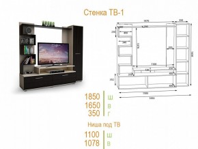 Стенка для гостиной ТВ-1 в Муравленко - muravlenko.mebel24.online | фото 2