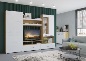 Стенка НЕНСИ 1 (Крафт золотой/Белый глянец) в Муравленко - muravlenko.mebel24.online | фото 3