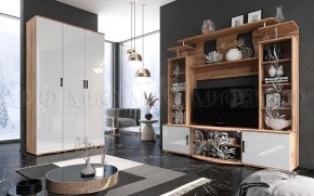 Стенка Виста (Белый глянец/Дуб крафт) в Муравленко - muravlenko.mebel24.online | фото 3