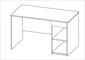 Стол КАСТОР письменный с одной тумбой и одним ящиком, цвет белый в Муравленко - muravlenko.mebel24.online | фото 2