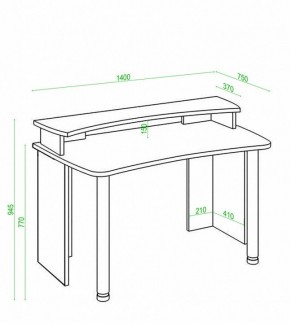 Стол компьютерный Домино Лайт СКЛ-Софт140+НКИЛ140 в Муравленко - muravlenko.mebel24.online | фото 3