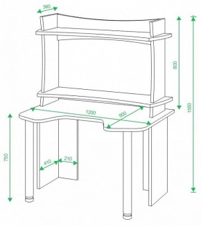 Стол компьютерный Домино lite СКЛ-Игр120 в Муравленко - muravlenko.mebel24.online | фото 2