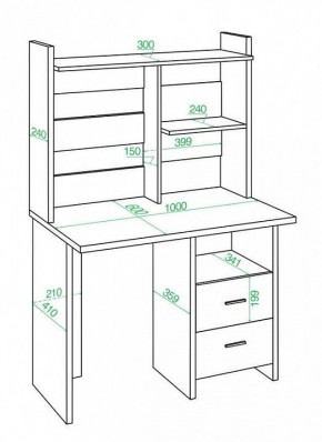 Стол компьютерный Домино Lite СКЛ-Прям100Р+НКЛ-100 в Муравленко - muravlenko.mebel24.online | фото 2
