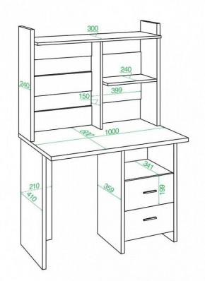 Стол компьютерный Домино Lite СКЛ-Прям100Р+НКЛ-100 в Муравленко - muravlenko.mebel24.online | фото 2