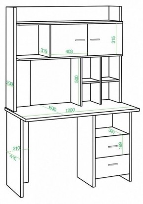 Стол компьютерный Домино lite СКЛ-Прям120+НКЛХ-120 в Муравленко - muravlenko.mebel24.online | фото 2