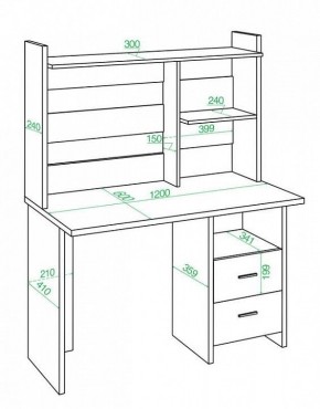 Стол компьютерный Домино Lite СКЛ-Прям120Р+НКЛ-120 в Муравленко - muravlenko.mebel24.online | фото 2