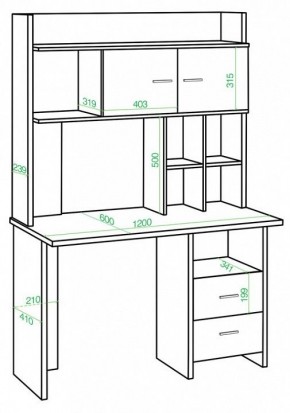 Стол компьютерный Домино Lite СКЛ-Прям120Р+НКЛХ-120 в Муравленко - muravlenko.mebel24.online | фото 2