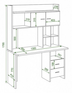 Стол компьютерный Домино Lite СКЛ-Прям130+НКЛХ-130 ВК в Муравленко - muravlenko.mebel24.online | фото 2