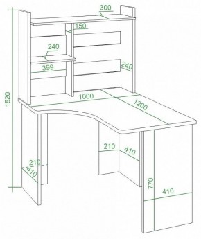 Стол компьютерный Домино Lite СКЛ-Угл120+НКЛ-100 в Муравленко - muravlenko.mebel24.online | фото 2