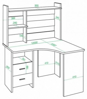 Стол компьютерный Домино Lite СКЛ-Угл120+НКЛХ-120 в Муравленко - muravlenko.mebel24.online | фото 2