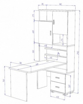 Стол компьютерный Домино СР-720/140 в Муравленко - muravlenko.mebel24.online | фото 2