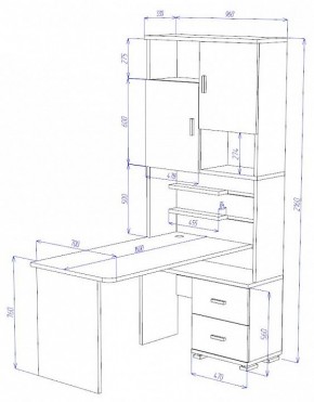 Стол компьютерный Домино СР-720/160 в Муравленко - muravlenko.mebel24.online | фото 2