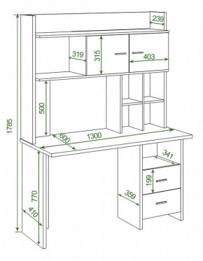 Стол компьютерный Нельсон Lite СКЛ-Прям130+НКЛХ-130 в Муравленко - muravlenko.mebel24.online | фото 2
