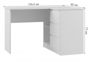 Компьютерный стол Мадера 1244 лдсп белый в Муравленко - muravlenko.mebel24.online | фото 2