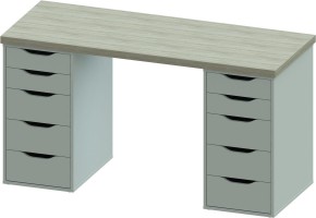 Стол письменный Ингар 2/55 140x75x55, дуб беленый/белый в Муравленко - muravlenko.mebel24.online | фото 2