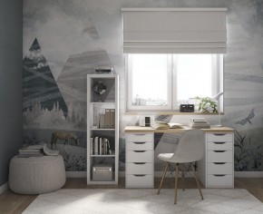 Стол письменный Ингар 2/55 140x75x55, дуб беленый/белый в Муравленко - muravlenko.mebel24.online | фото 4