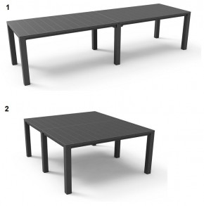 Стол раскладной Джули (Julie Double table 2 configurations) Графит в Муравленко - muravlenko.mebel24.online | фото 1