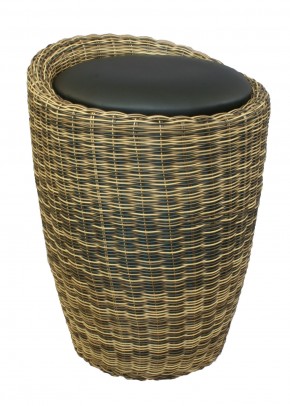 Табурет с местом для хранения LM-1100Rattan, чёрный в Муравленко - muravlenko.mebel24.online | фото