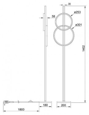 Торшер Arte Lamp Fluido A3913PN-24BK в Муравленко - muravlenko.mebel24.online | фото 2