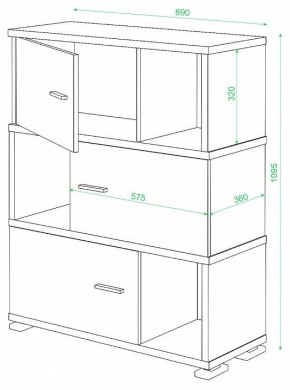 Тумба комбинированная Домино СБ-30/3 в Муравленко - muravlenko.mebel24.online | фото 2