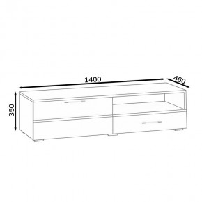 Тумба под ТВ Ларго 1,4, цвет корпус дуб сонома/фасады МДФ белый глянец, ШхГхВ 140х46х35 см., НЕ универсальная сборка в Муравленко - muravlenko.mebel24.online | фото 10