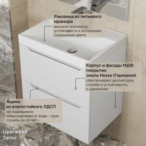 Тумба с раковиной Uperwood Tanos 50 см, подвесная, белая матовая в Муравленко - muravlenko.mebel24.online | фото 6