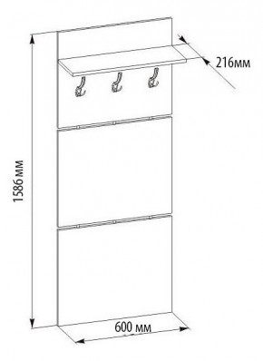 Вешалка настенная ВШ-5.1 в Муравленко - muravlenko.mebel24.online | фото